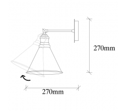 Aplique de Pared estilo vintage \"Berceste - 251-A\" Negro 1xE27 Sin Bombilla [OPV-521SHN2186] 2