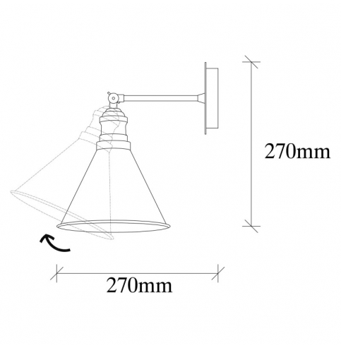 Aplique de Pared estilo vintage \"Berceste - 251-A\" Negro 1xE27 Sin Bombilla [OPV-521SHN2186]