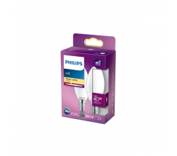 Pack 2 Bombilla LED Philips E14 B35  4.3W 470Lm 2700K [PH-929001345367]
