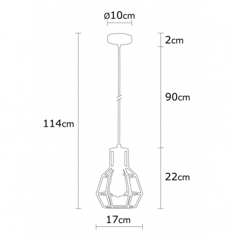 Lámpara Colgante estilo industrial \"Kapadokya\" Negro 1 x E 27 Sin Bombilla [OPV-525NOR1532]