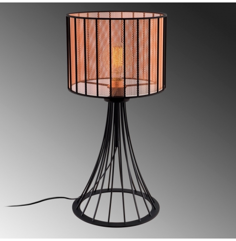 Lámpara de Mesa de estilo moderno \"Fellini\" Negro/Cobre 1 x E 27 Sin Bombilla [OPV-527ABY2177]