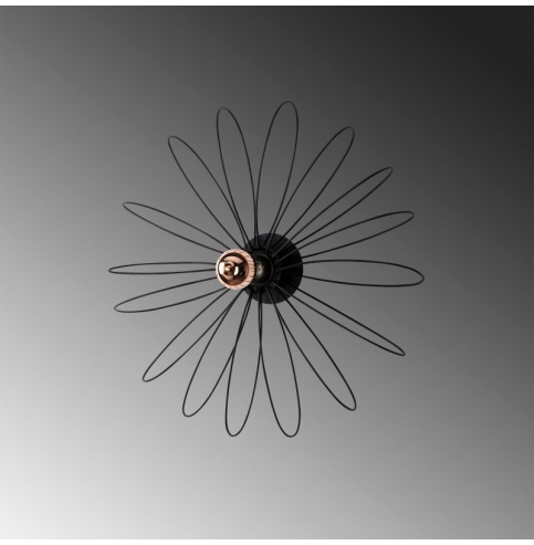 Aplique de Pared de diseño \"Hemdem\" Negro 1 x E 27 Sin Bombilla [OPV-521SHN2202]