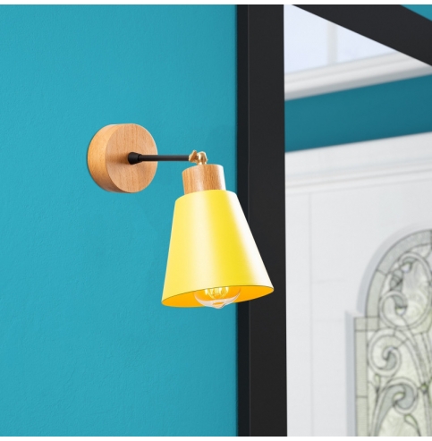 Aplique de Pared de madera \"Manavgat - N-613\" Oro 1xE27 Sin Bombilla [OPV-525NOR3131]