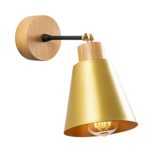 Aplique de Pared de madera \"Manavgat - N-613\" Oro 1xE27 Sin Bombilla [OPV-525NOR3131]