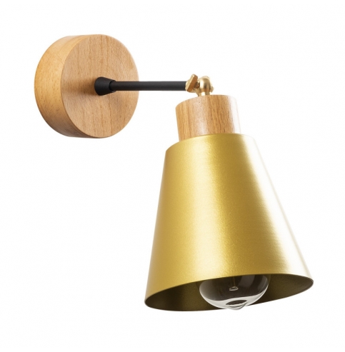 Aplique de Pared de madera \"Manavgat - N-613\" Oro 1xE27 Sin Bombilla [OPV-525NOR3131]