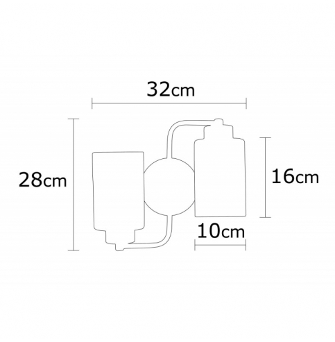 Aplique de Pared \"Balcova\" Negro 2 x E 27 Sin Bombilla [OPV-525NOR3120]