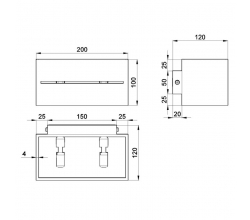 Aplique de Pared de estilo moderno \"LOBO MAXI\" Negro IP20 2xG9 Sin Bombilla [SOL-SL.0530] 2
