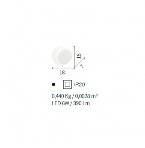 Aplique de Pared LED \"Tick\" Plata  6W 390Lm 3000k    [I-L-238951]