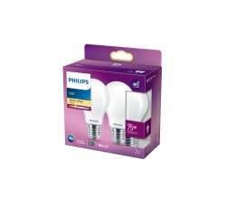 Pack 2 Bombilla LED Philips E27 A60  8.5W 1055Lm 2700K [PH-929002025757]