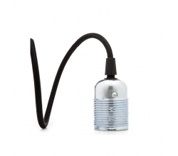 Pendel E27 Cable 1800Mm Negro 3 X 0,75 Acero - Rosetón Negro [AM-AT303] 2