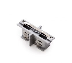 Conector Recto Carril Trifásico Plata