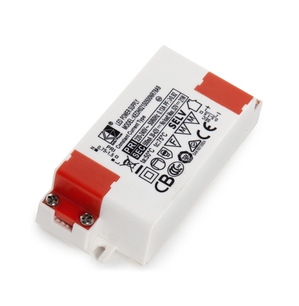 Driver LED 20W 25-40VDC 500mA  Foco Carril 20W-Kimera
