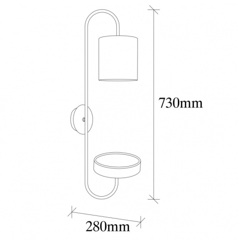 Aplique de Pared con soporte \"Servis - 3395\" Blanco/Madera/Rojo 1xE27 Sin Bombilla [OPV-892OPV1208]