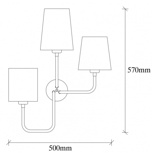 Aplique de Pared con pantalla \"Çatal - 3581\" Negro/Blanco 3xE27 Sin Bombilla [OPV-892OPV1223]