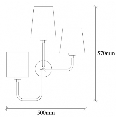 Aplique de Pared con pantalla \"Çatal - 3581\" Negro/Blanco 3xE27 Sin Bombilla [OPV-892OPV1223]