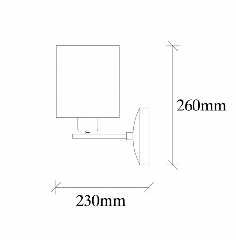 Aplique de Pared con pantalla \"Profil - 4688\" Negro/Rojo 1xE27 Sin Bombilla [OPV-892OPV1288]