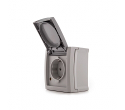 Toma de Corriente Panasonic Pacific 2P + T 16A 250V Tapa IP54 Gris