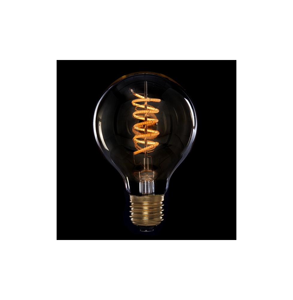 Bombilla Vintage LED Dimable G80 Globo Vortice 4W E27 Vidrio Ámbar [AM-DL805]