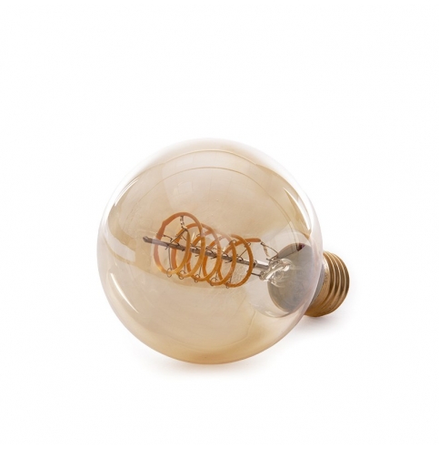 Bombilla Vintage LED Dimable G80 Globo Vortice 4W E27 Vidrio Ámbar [AM-DL805]