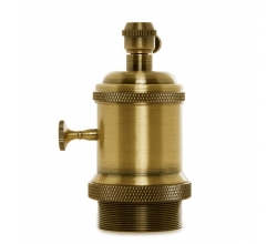 Portalámparas E27 Cobre Baquelita- Interruptor Rotativo, Color Cobre Viejo [AM-AH004]