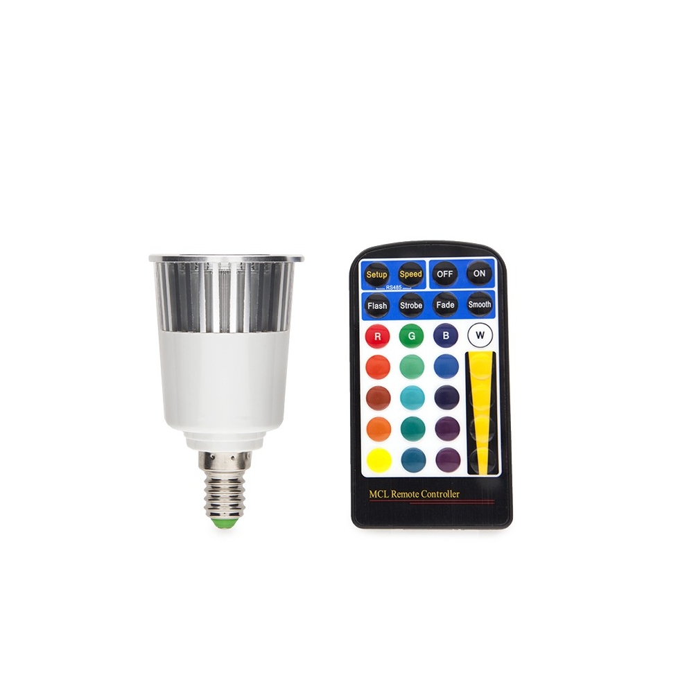 Bombilla de LEDs RGB 5W E14 Mando a Distancia