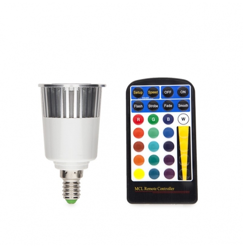 Bombilla de LEDs RGB 5W E14 Mando a Distancia