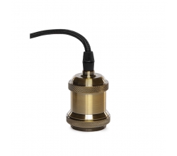 Pendel E27 Cable 1500Mm Dorado 3X0,75 Portalámparas Dorado - Rosetón Dorado [AM-J962] 2