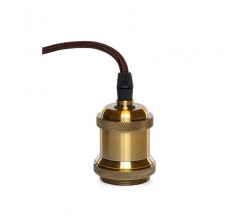 Pendel E27 Cable 1500Mm Oro 3X0,75 Portalámparas Oro - Rosetón Oro [AM-J963] 2