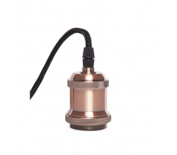 Pendel E27 Cable 1500Mm Bronce 3X0,75 Portalámparas Bronce - Rosetón Bronce [AM-J960] 2