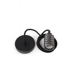 Pendel 2M - Cable Negro - Portalámparas E27 Negro - Rosetón Negro 100Mm [AM-AT661]