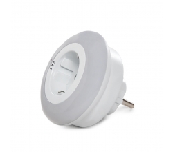 Luz Nocturna LED RGB 1X Toma Corriente - Sensor Crepuscular - IP20 Blanco