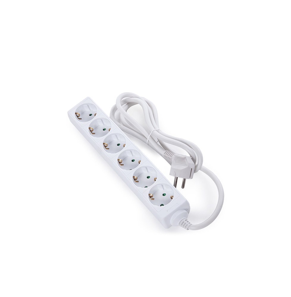 Enchufe Multiple - 6 Tomas Schuko - Protección Infantil - Cable 3G 1,5Mm2 1,5M