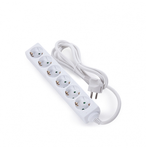 Enchufe Multiple - 6 Tomas Schuko - Protección Infantil - Cable 3G 1,5Mm2 1,5M