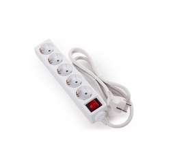 Enchufe Multiple - 5 Tomas Schuko - Protección Infantil - Cable 3G 1,5Mm2 1,5M - Interruptor