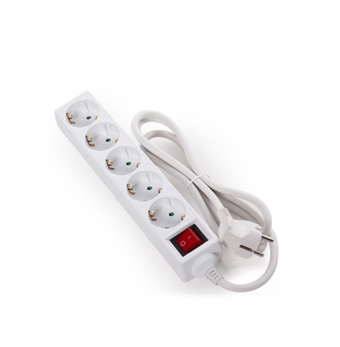 Enchufe Multiple - 5 Tomas Schuko - Protección Infantil - Cable 3G 1,5Mm2 1,5M - Interruptor