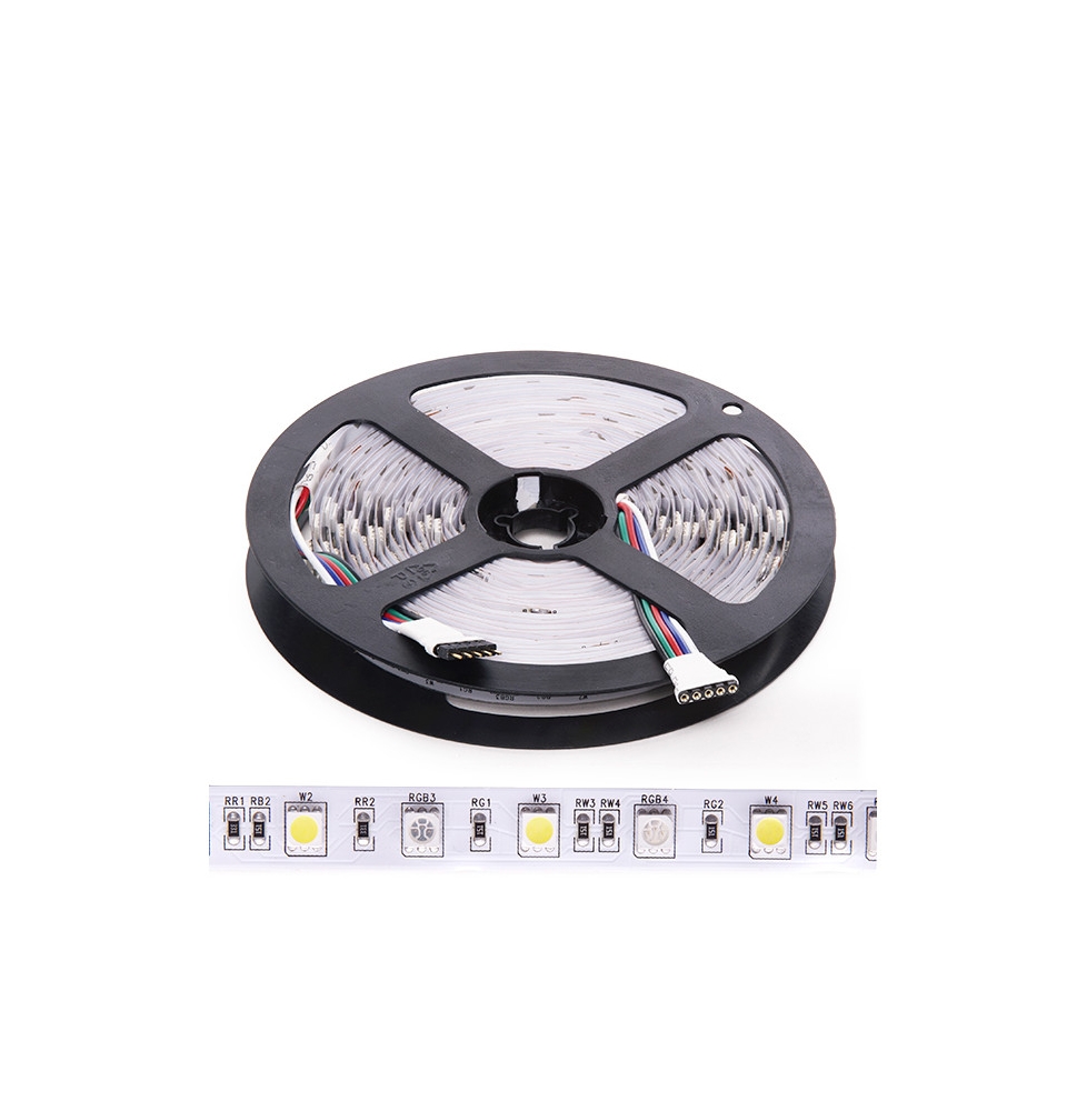 Tira LED 300 LEDs 60W SMD5050 24VDC IP20 RGB+Blanco x 5M