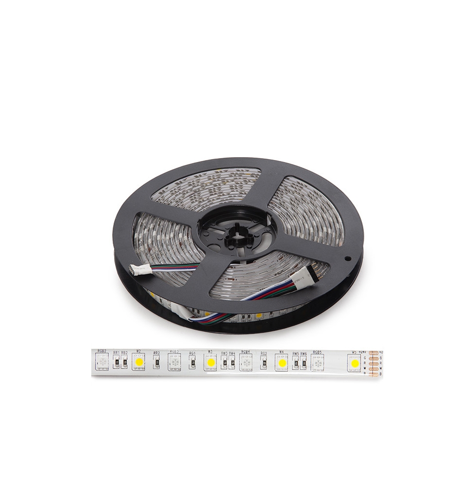 Tira LED 300 LEDs 60W SMD5050 24VDC IP65 RGB+Blanco x 5M