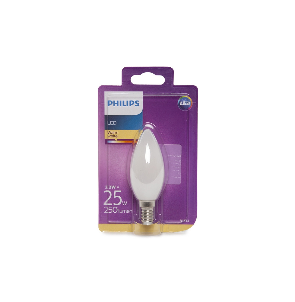 Bombilla LED Philips E14 B35 2,2W 250Lm Blanco Cálido