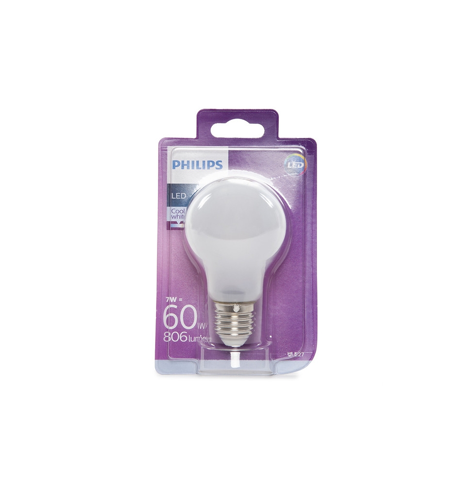 Bombilla LED Philips E27 A60 7W 806Lm Blanco Natural