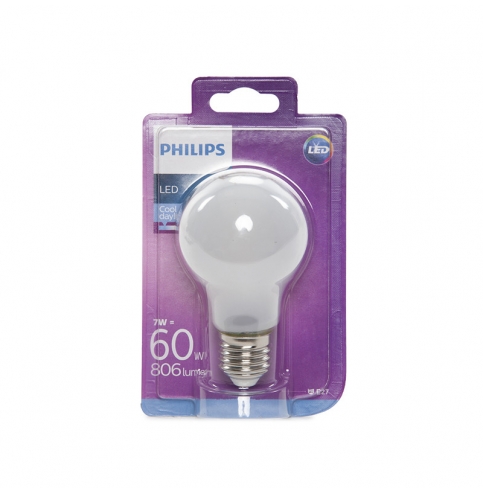 Bombilla LED Philips E27 A60 7W 806Lm Blanco Frío