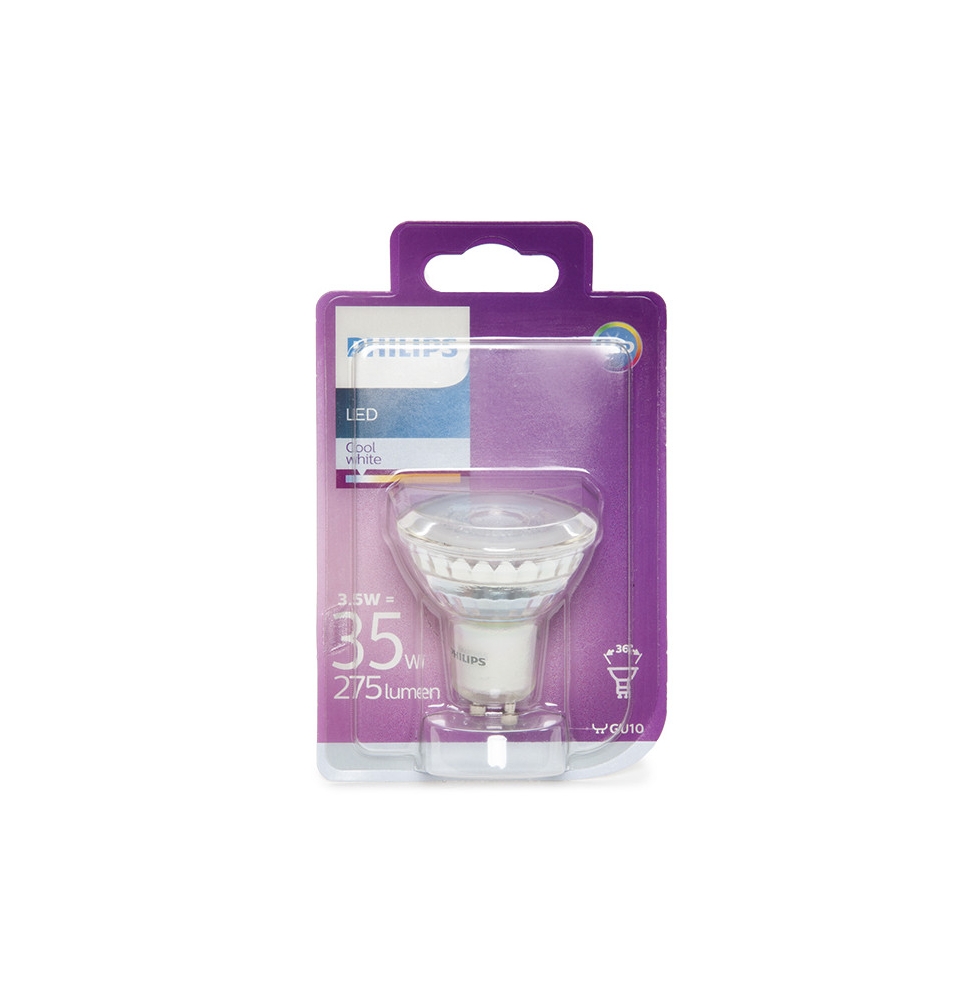 Bombilla LED Philips GU10 36D 3,5W 255Lm Blanco Frío