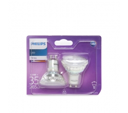 Bombilla LED Philips GU10 36D 3,5W 255Lm Blanco Natural (2 Unidades)