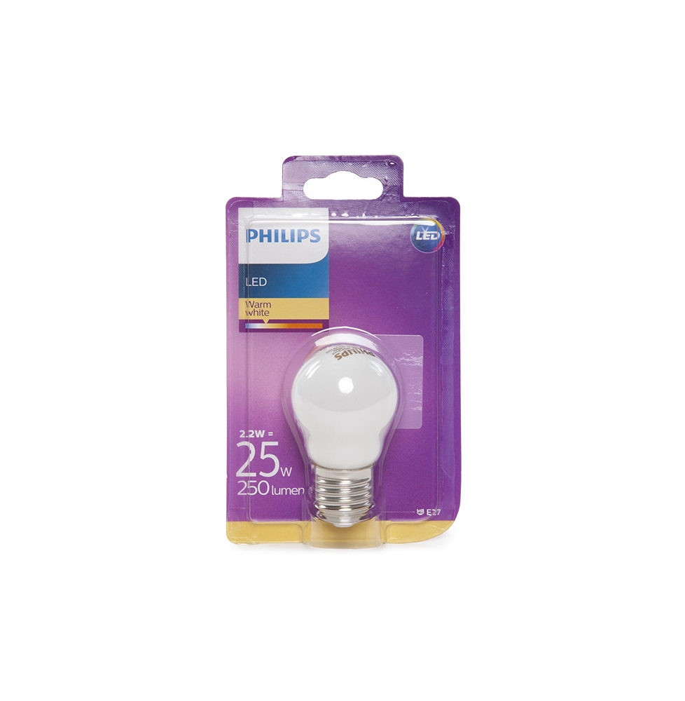 Bombilla LED Philips E27 P45 2,2W 250Lm Blanco Cálido