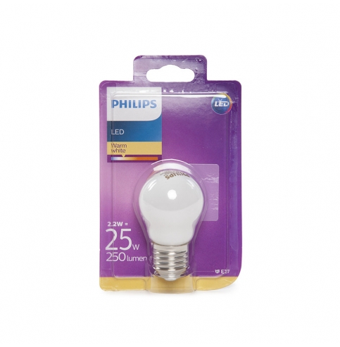 Bombilla LED Philips E27 P45 2,2W 250Lm Blanco Cálido