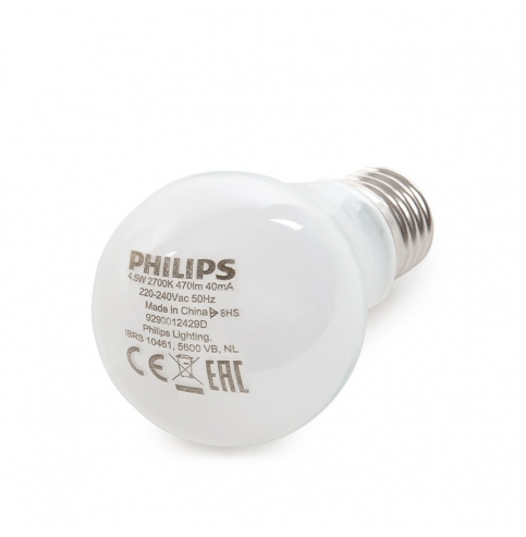 Bombilla LED Philips E27 A60 4,5W 470Lm Blanco Cálido