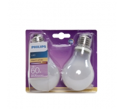 Bombilla LED Philips E27 A60 7W 806Lm Blanco Cálido (2 Unidades)