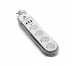 Enchufe Multiple Schuko Inteligente - 4 X Toma Corriente + 3 X Usb - Compatible Alexa-Google Home
