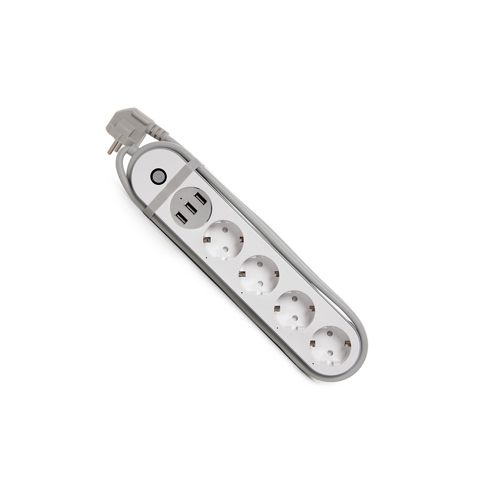 Enchufe Multiple Schuko Inteligente 4 X Toma Corriente + 3 X Usb