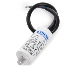 Condensador Motor 4µF 250-450V Cable 250mm Tornillo M8 25x57mm