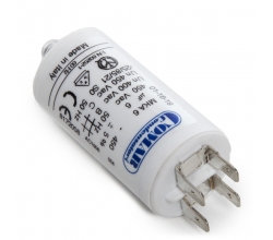 Condensador Motor 6µF 250-450V Faston Doble Tornillo M8 30x57mm 2